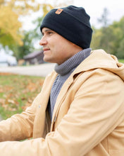 Load image into Gallery viewer, NEW HAAKWEAR H-Stitch Cuffed Beanie - Designed and Made in USA (Patented Design) - Charcoal Black
