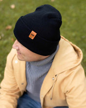 Load image into Gallery viewer, NEW HAAKWEAR H-Stitch Cuffed Beanie - Designed and Made in USA (Patented Design) - Midnight Black

