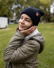 Load image into Gallery viewer, NEW HAAKWEAR H-Stitch Cuffed Beanie - Designed and Made in USA (Patented Design) - Midnight Black
