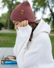 Load image into Gallery viewer, NEW HAAKWEAR H-Stitch Cuffed Beanie - Designed and Made in USA (Patented Design) - Rusty Burgundy
