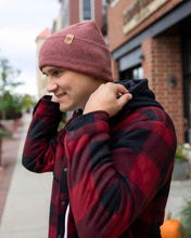 Load image into Gallery viewer, NEW HAAKWEAR H-Stitch Cuffed Beanie - Designed and Made in USA (Patented Design) - Rusty Burgundy
