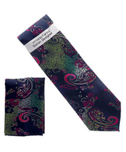 Load image into Gallery viewer, Vittorio Farina Paisley Designer Necktie &amp; Pocket Square
