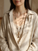 Load image into Gallery viewer, Natural Stone Beaded Long Necklace
