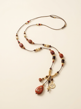 Load image into Gallery viewer, Natural Stone Beaded Long Necklace

