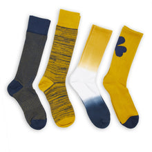 Load image into Gallery viewer, Navy Gold Mixed Socks 4 Pack -B
