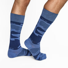 Load image into Gallery viewer, Navy Sip Camo Dress Socks
