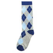 Load image into Gallery viewer, Blue and Grey Argyle Socks
