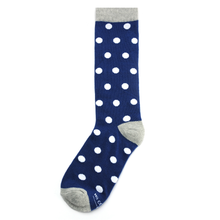 Load image into Gallery viewer, Navy with White Polka Dot Socks
