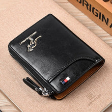 Load image into Gallery viewer, New Men Wallets Fashion Short Desigh Zipper Card Holder Men Leather Purse Solid Coin Pocket High Quality Male Purse
