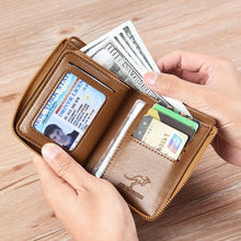 Load image into Gallery viewer, New Men Wallets Fashion Short Desigh Zipper Card Holder Men Leather Purse Solid Coin Pocket High Quality Male Purse
