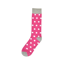 Load image into Gallery viewer, Fuchsia with White Polka Dot Socks
