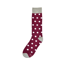 Load image into Gallery viewer, Sangria with White Polka Dot Socks
