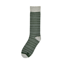 Load image into Gallery viewer, Hunter Green and White Striped Socks
