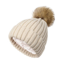 Load image into Gallery viewer, Soft Beanie Fluffy Ball Cap — Warm Knitted Winter Hat with Pom Pom
