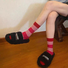 Load image into Gallery viewer, Fold Striped Lantern Cotton Socks
