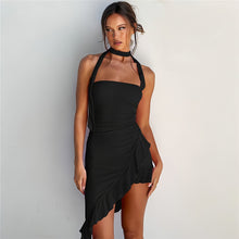 Load image into Gallery viewer, Fashion Halter Off-shoulder Slim Fit Stringy Selvedge Dress
