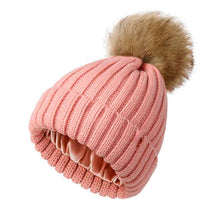 Load image into Gallery viewer, Soft Beanie Fluffy Ball Cap — Warm Knitted Winter Hat with Pom Pom
