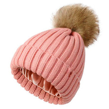 Load image into Gallery viewer, Soft Beanie Fluffy Ball Cap — Warm Knitted Winter Hat with Pom Pom
