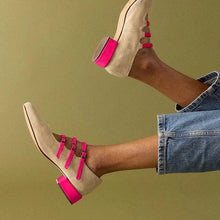 Load image into Gallery viewer, Leisure Low Heel Three-Breasted Women’s Shoes — Triple Button Casual Shoes
