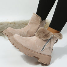 Load image into Gallery viewer, Women’s Velvet Lined Cotton Snow Boots — Plus Size Winter Warm Boots
