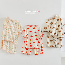 Load image into Gallery viewer, Summer Bear Pajama Set for Baby Girls (T-shirt &amp; Shorts) - # BAAA81810011
