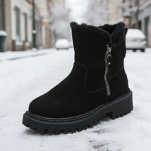 Load image into Gallery viewer, Women’s Velvet Lined Cotton Snow Boots — Plus Size Winter Warm Boots
