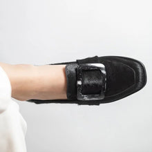 Load image into Gallery viewer, Vintage Square-Button Low-Cut Loafers — Women’s Elegant Slip-On Shoes

