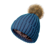 Load image into Gallery viewer, Soft Beanie Fluffy Ball Cap — Warm Knitted Winter Hat with Pom Pom
