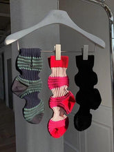 Load image into Gallery viewer, Fold Striped Lantern Cotton Socks
