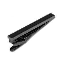 Load image into Gallery viewer, Gunmetal and Onyx Inlaid Tie Clip
