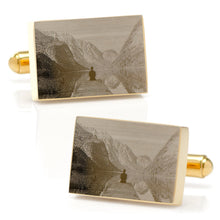Load image into Gallery viewer, Stainless Steel Gold Plated Block Engravable Cufflinks
