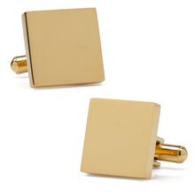 Load image into Gallery viewer, Gold Stainless Engravable Square Cufflinks
