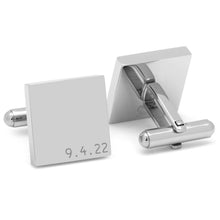 Load image into Gallery viewer, Typewriter Wedding Day Engravable Square Cufflinks
