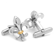 Load image into Gallery viewer, Sterling Silver Two-Tone Fleur De Lis Cufflinks

