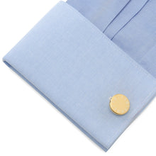 Load image into Gallery viewer, Custom Clock Engravable Gold Cufflinks
