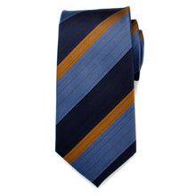 Load image into Gallery viewer, The Andrew Tie (Blue Orange Stripe Men&#39;s Tie)
