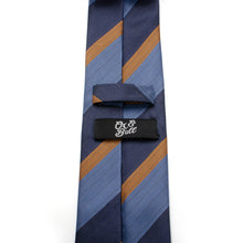 Load image into Gallery viewer, The Andrew Tie (Blue Orange Stripe Men&#39;s Tie)

