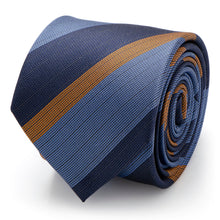 Load image into Gallery viewer, The Andrew Tie (Blue Orange Stripe Men&#39;s Tie)
