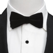 Load image into Gallery viewer, Black Velvet Bow Tie

