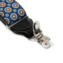 Load image into Gallery viewer, Blue Motif Patterned Convertible Suspenders
