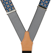Load image into Gallery viewer, Blue Motif Patterned Convertible Suspenders
