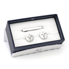 Load image into Gallery viewer, Cross Stainless Steel Cufflinks and Tie Clip Gift Set
