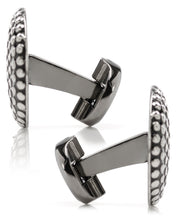 Load image into Gallery viewer, Silver Circle Dot Texture Cufflinks
