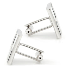Load image into Gallery viewer, Mother of Pearl and Onyx Check Cufflinks
