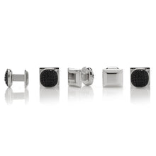 Load image into Gallery viewer, Stainless Steel Black Pave Crystal 5-Stud Set
