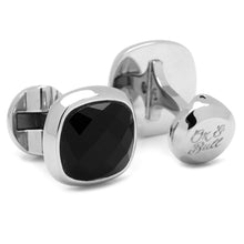 Load image into Gallery viewer, Faceted Onyx Cushion Cufflinks
