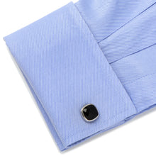 Load image into Gallery viewer, Faceted Onyx Cushion Cufflinks
