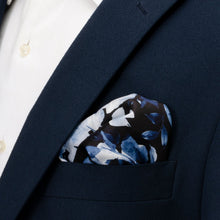 Load image into Gallery viewer, Painted Floral Black Pocket Square
