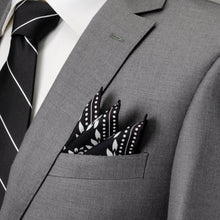 Load image into Gallery viewer, Black/White Men's Silk Pocket Square
