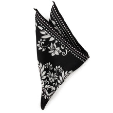 Load image into Gallery viewer, Black/White Men's Silk Pocket Square
